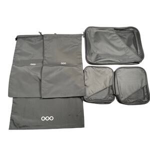 Neiman Marcus OOO Traveling 6 Piece Accessory Set Packing Cubes Shoe Laundry Bag